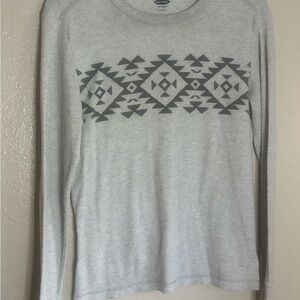 Gray Geometric Pattern Sweater